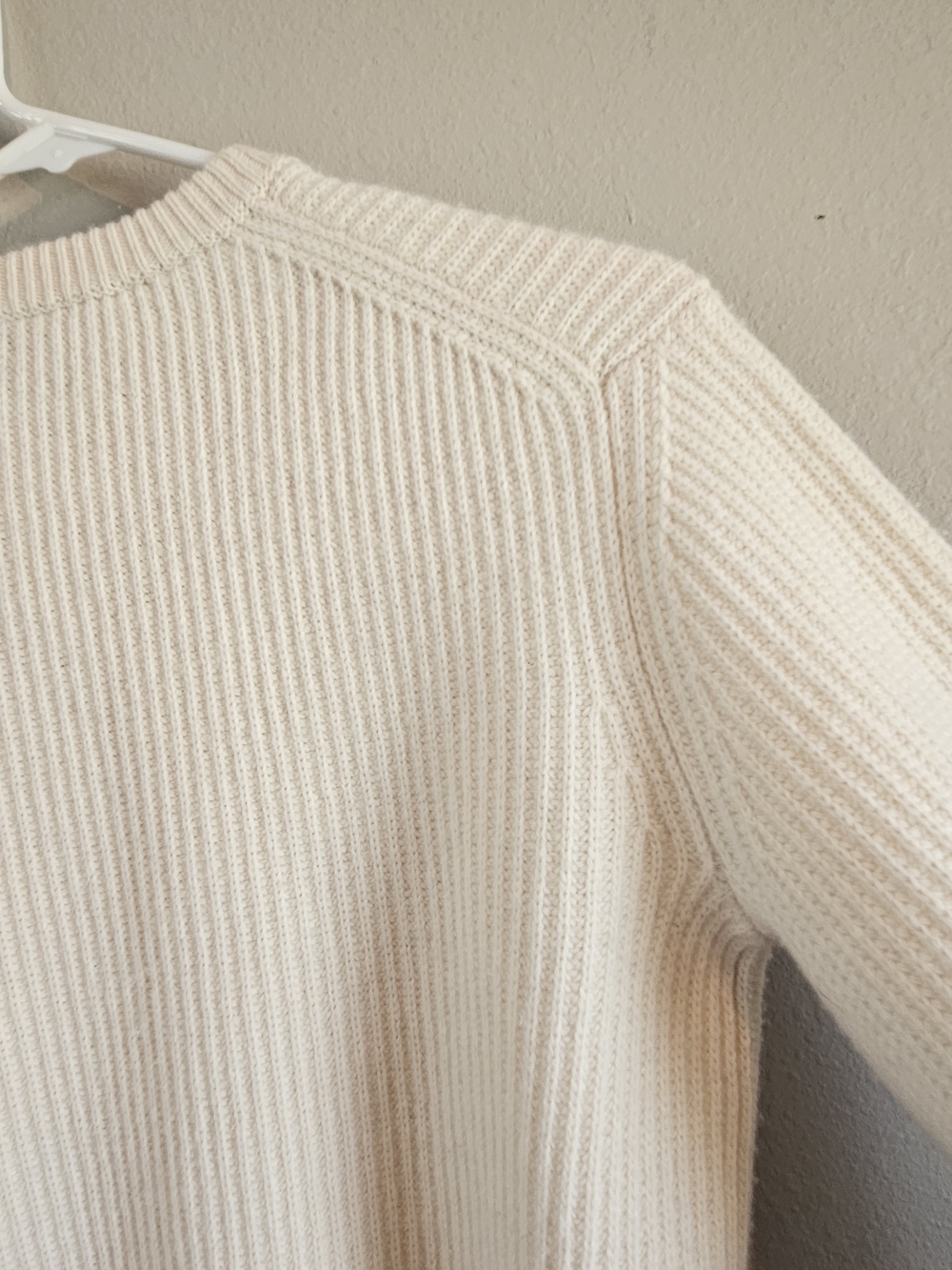 *SALE* Theory Ivory Ribbed Crewneck Sweater - Picture 7 of 13